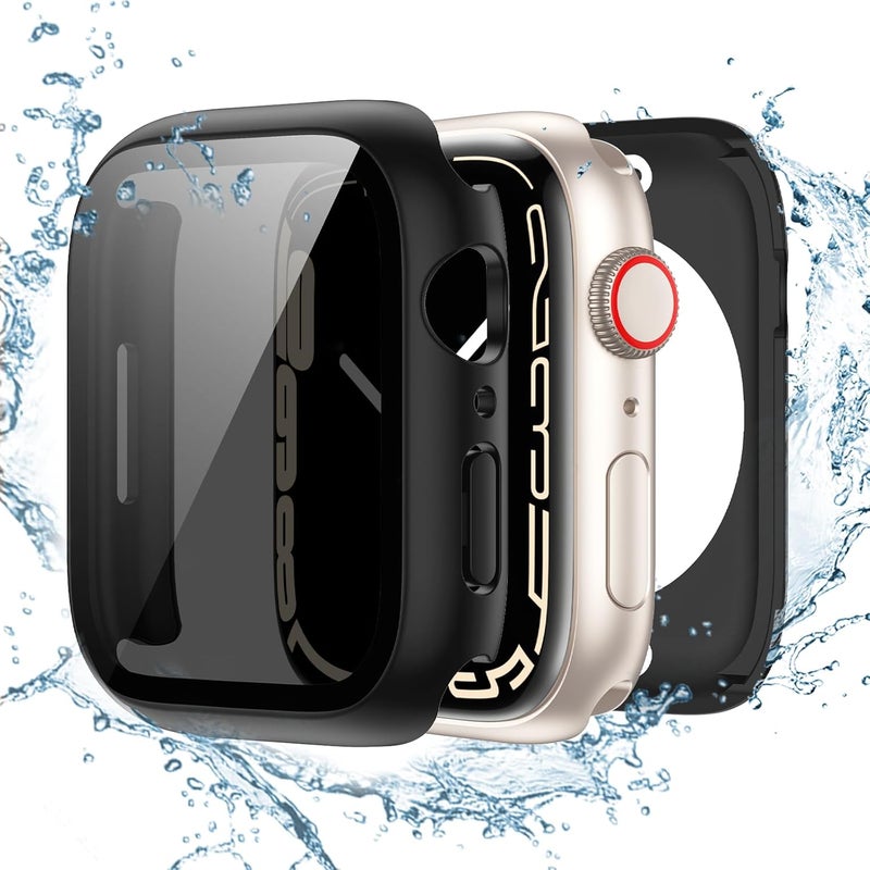 Tensea (2-in-1 for Waterproof Apple Watch Screen Protector Case 40mm SE 3/SE 2nd Generation/SE/Series 6 5 4, iWatch PC Face Cover with Privacy Tempered Glass Film [26° Anti Spy] [360° Full Protection] - Image 1